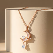 Rose Moon Drop Necklace