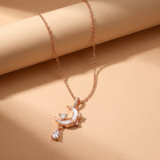 Rose Moon Drop Necklace