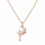 Rose Moon Drop Necklace