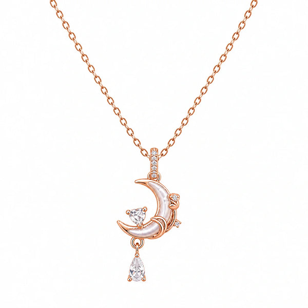 Rose Moon Drop Necklace