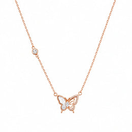 Rose Butterfly Crystal Necklace