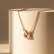 Rose Orbit Crystal Necklace