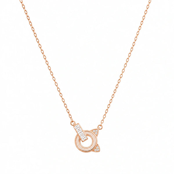 Rose Orbit Crystal Necklace