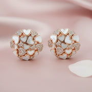 Rose Heart Cluster Earrings
