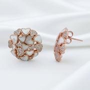 Rose Heart Cluster Earrings