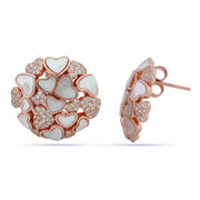 Rose Heart Cluster Earrings