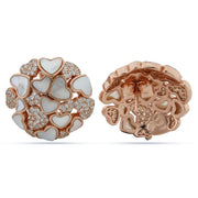Rose Heart Cluster Earrings