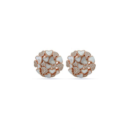 Rose Heart Cluster Earrings