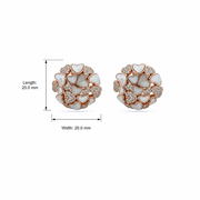 Rose Heart Cluster Earrings