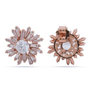Baguette Stone Earrings - Starburst Rose Gold Studs