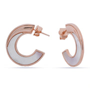 Rose Pearl Hoop Earrings