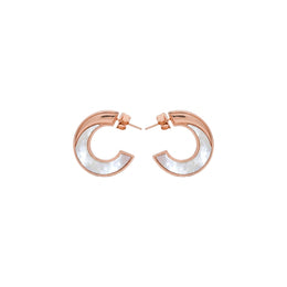 Rose Pearl Hoop Earrings