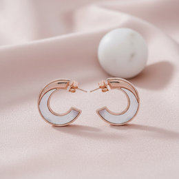 Aurora Rose Gold Sterling Silver Hoop Earrings