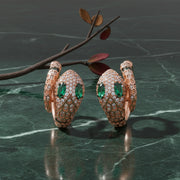 Emerald Serpent Hoop Earrings