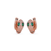 Emerald Serpent Hoop Earrings