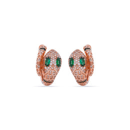 Emerald Serpent Hoop Earrings