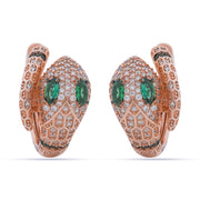 Serpent Embrace Hoop Earrings | Rose Gold Vermeil & Emerald