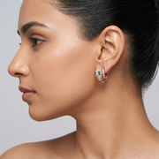 Serpent Embrace Hoop Earrings | Rose Gold Vermeil & Emerald