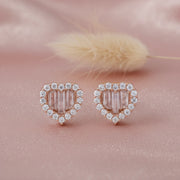 Blush Heart Halo Earrings