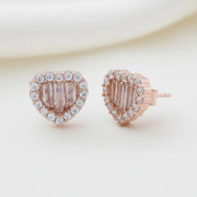 Blush Heart Halo Earrings