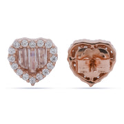 Blush Heart Halo Earrings