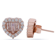 Blush Heart Halo Earrings