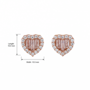 Blush Heart Halo Earrings