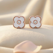 Rose Clover Pearl Studs