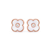 Rose Clover Pearl Studs