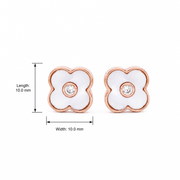 Rose Clover Pearl Studs