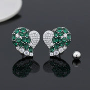 Emerald Heart Spark Studs