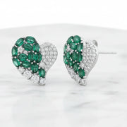 Emerald Heart Spark Studs