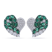 Radiant Emerald Heart Stud 925 Sterling Silver Jewellery