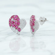 Ruby Heart Spark Studs