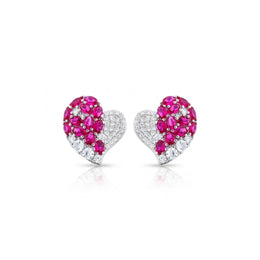 Ruby Heart Spark Studs