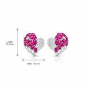 Ruby Heart Spark Studs