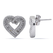 Crystal Heart Halo Studs