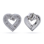 Crystal Heart Halo Studs
