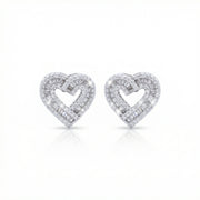 Crystal Heart Halo Studs