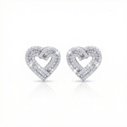 Crystal Heart Halo Studs