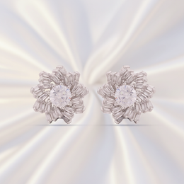 Sterling Silver Starburst Cluster Stud Earrings