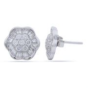Crystal Blossom Stud Earrings