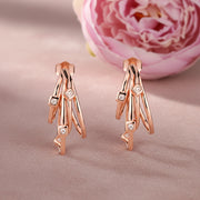 Rose Gold Crystal Cascade Earrings