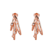 Rose Gold Crystal Cascade Earrings