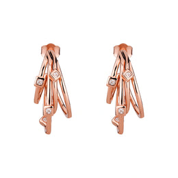Rose Gold Crystal Cascade Earrings