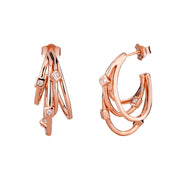 Rose Gold Crystal Cascade Earrings
