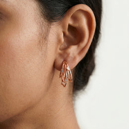 Cascade Diamond-Cut Hoop Earrings | 925 Silver