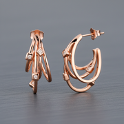 Cascade Diamond-Cut Hoop Earrings | 925 Silver