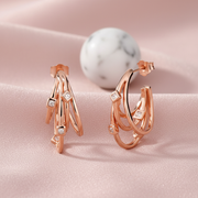 Cascade Diamond-Cut Hoop Earrings | 925 Silver