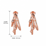 Rose Gold Crystal Cascade Earrings